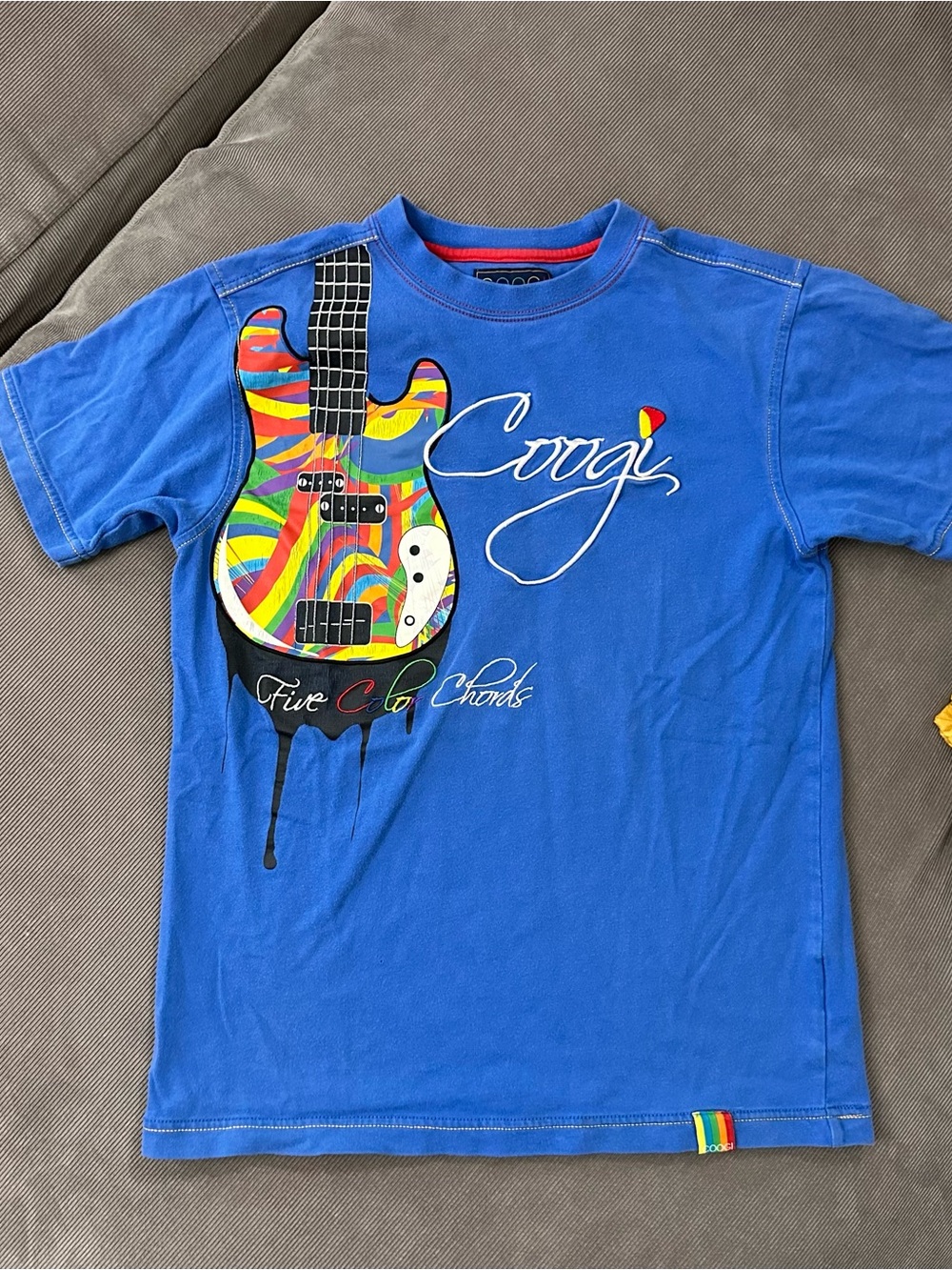 Coogi Mens Five Color Chords Guitar Shirt Blue Size Medium - Fits Small